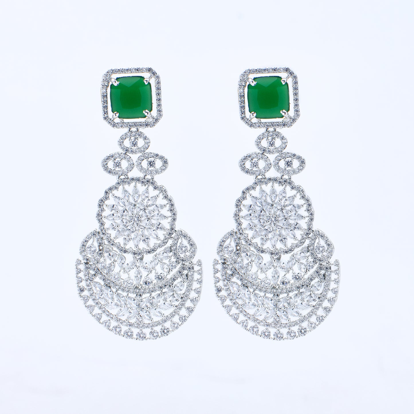 Emerald Majesty Diamond Earrings