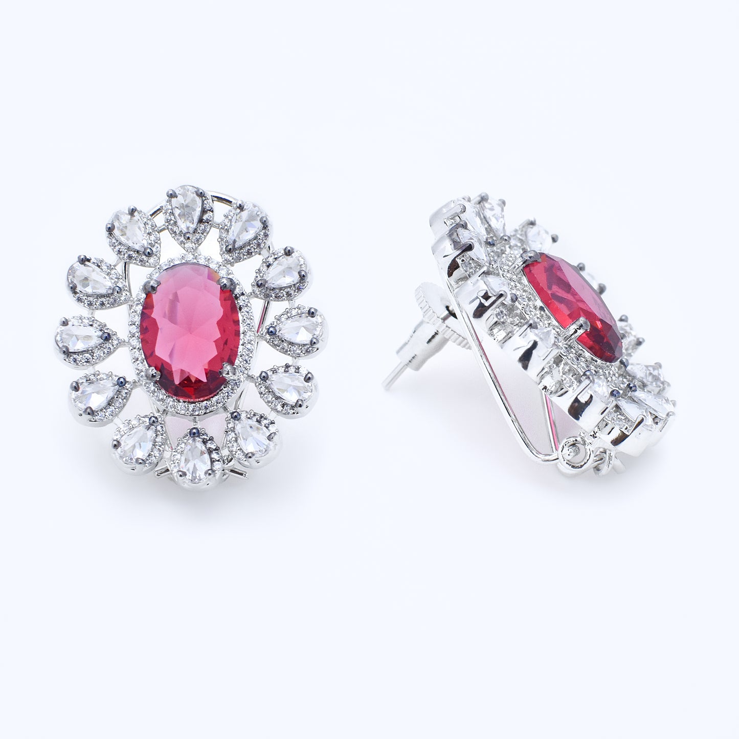 Regal Radiance Oval Stud Earrings