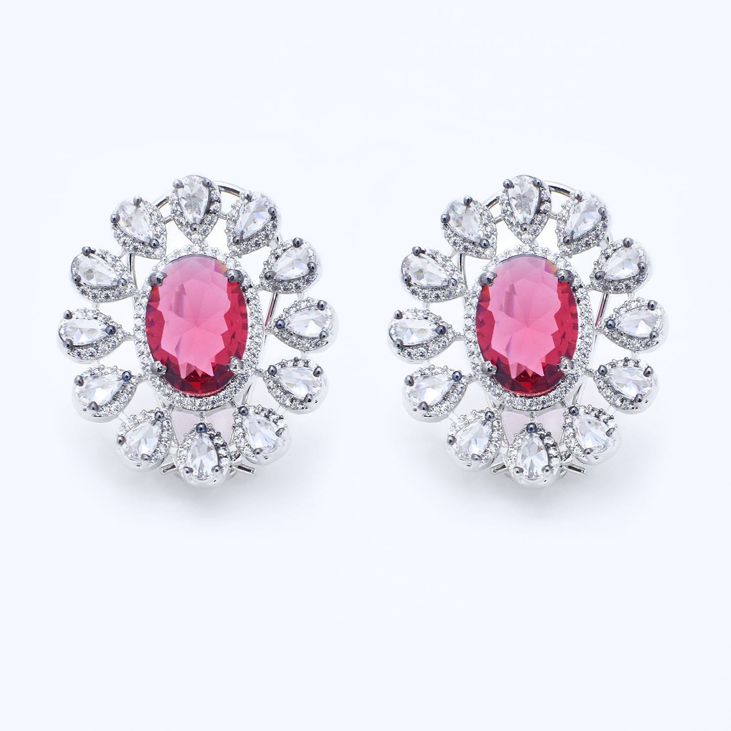 Regal Radiance Oval Stud Earrings
