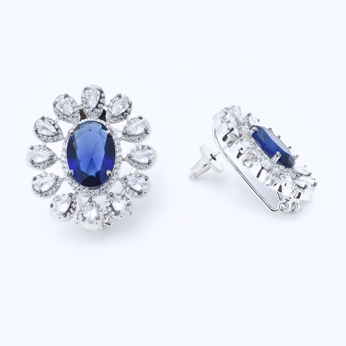 Regal Radiance Oval Stud Earrings