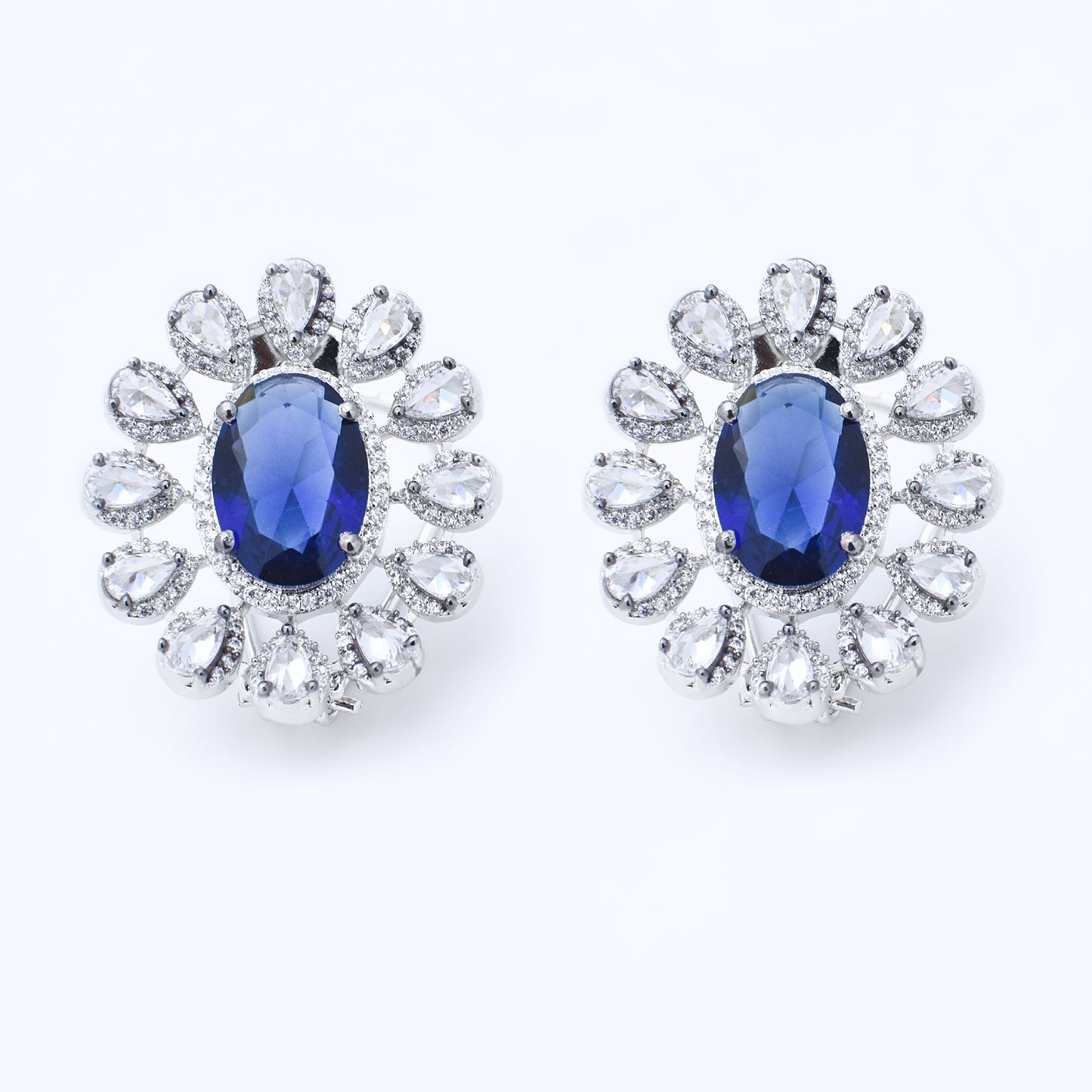 Regal Radiance Oval Stud Earrings