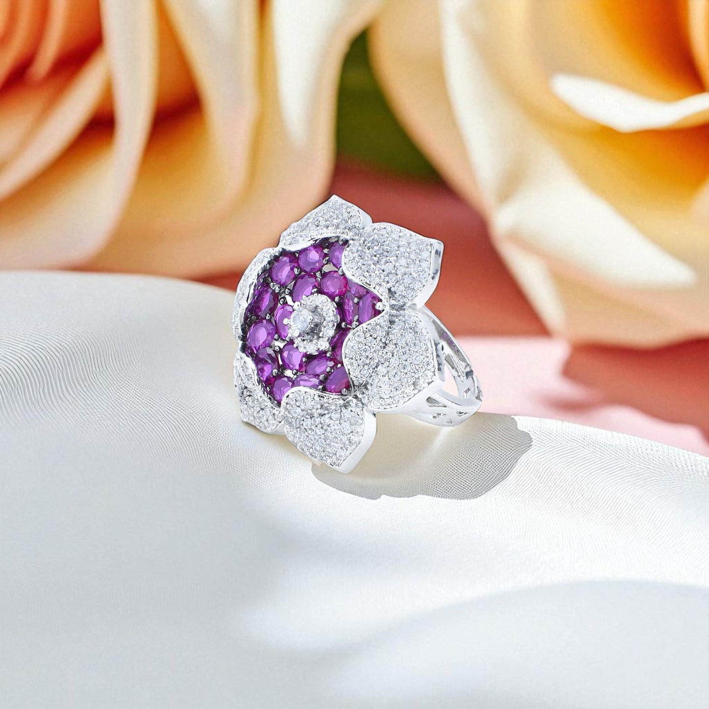 Diamond Floral Ring
