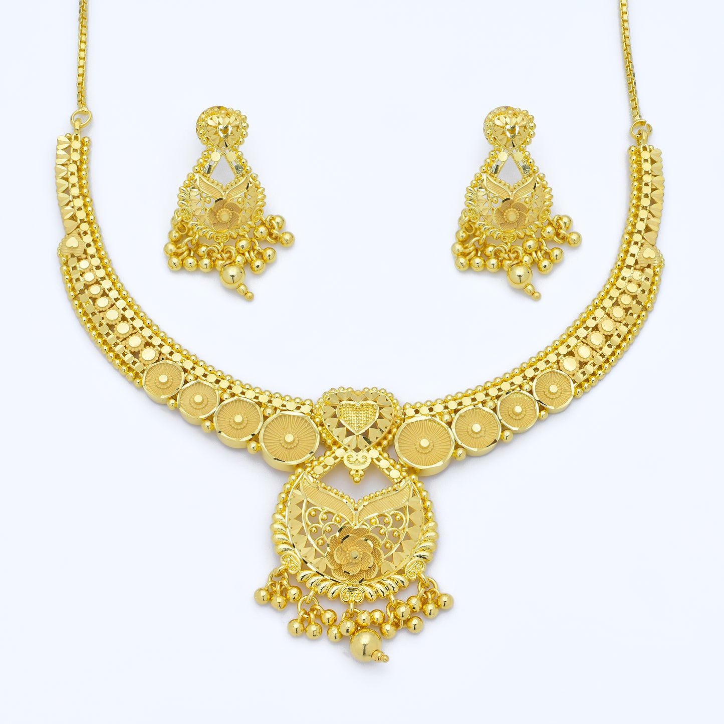 Regal Glow Gold-Plated Necklace Set