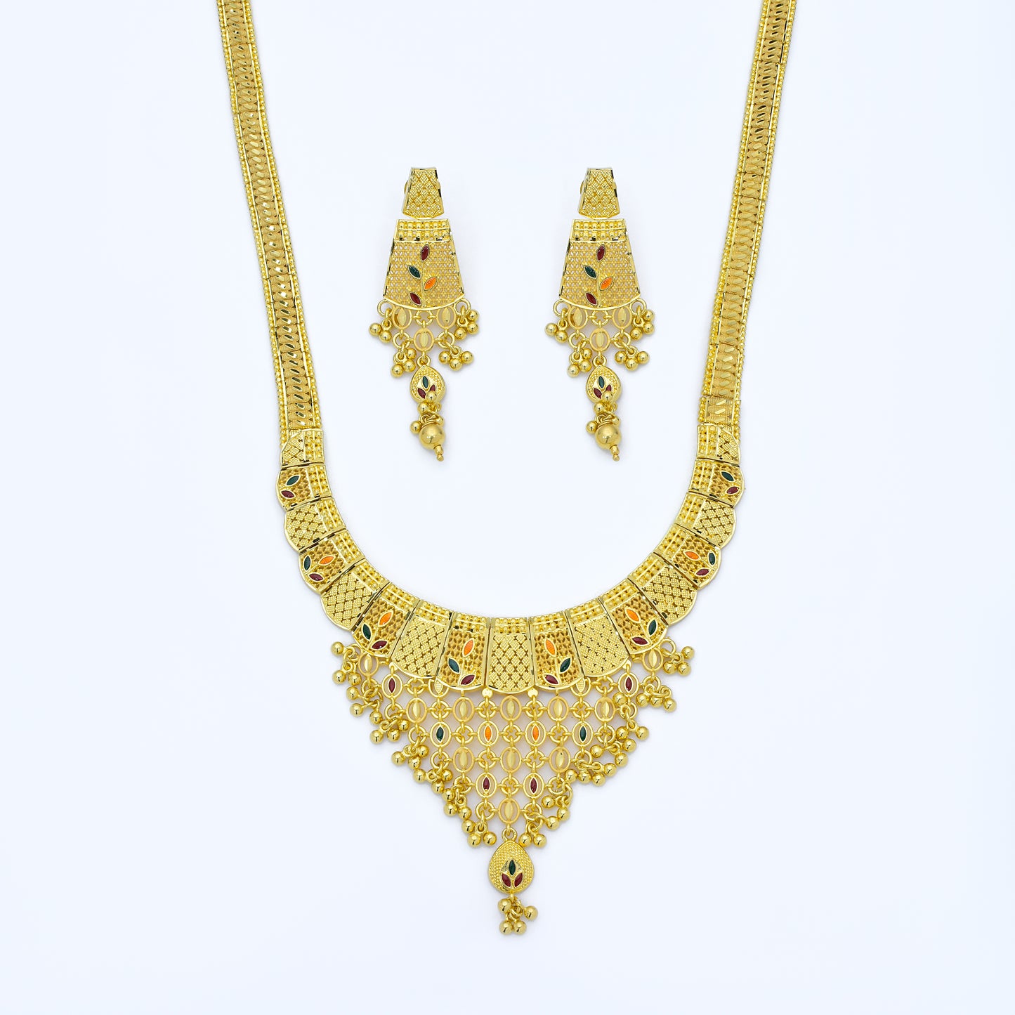 Regal Filigree Gold Necklace Set