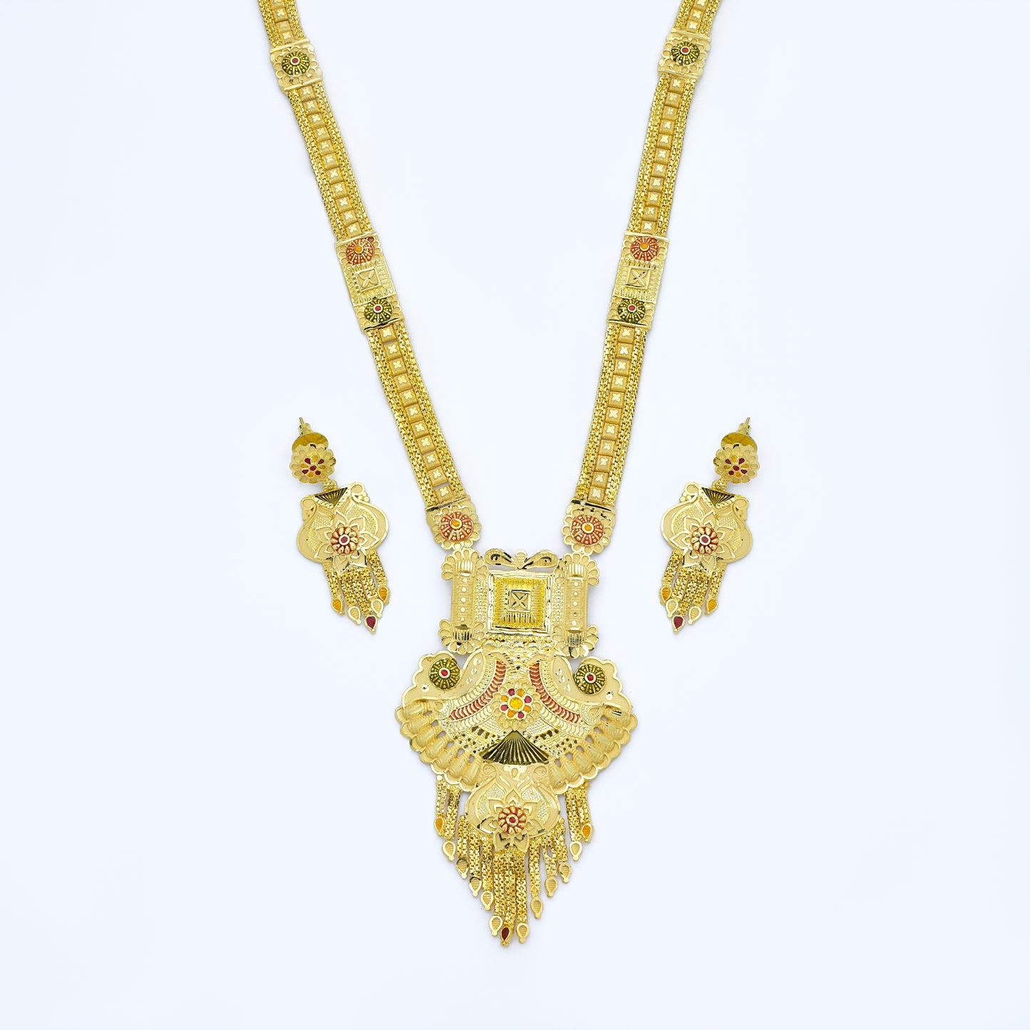 Majestic Temple Gold Necklace Set