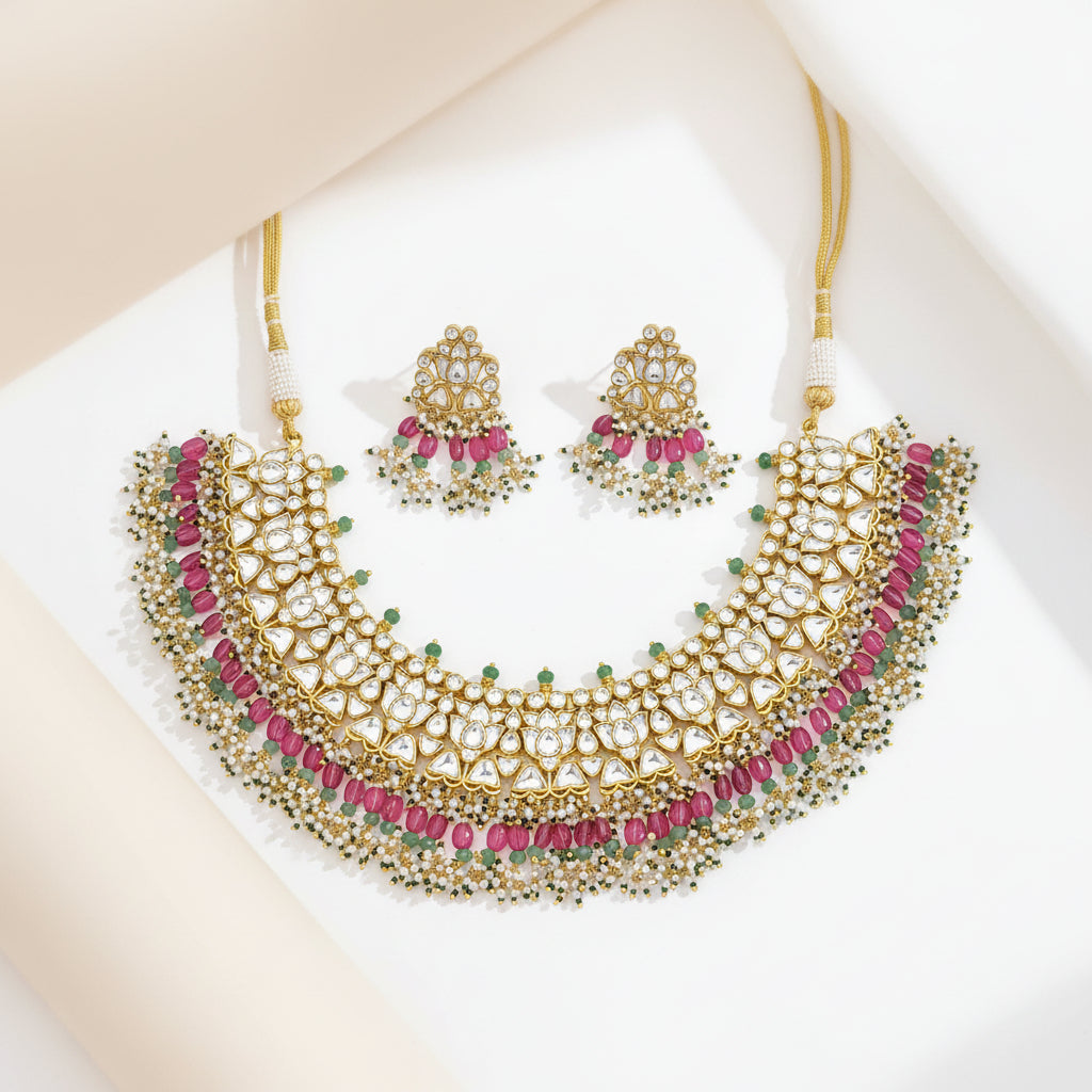 Majestic Glow Kundan Necklace Set