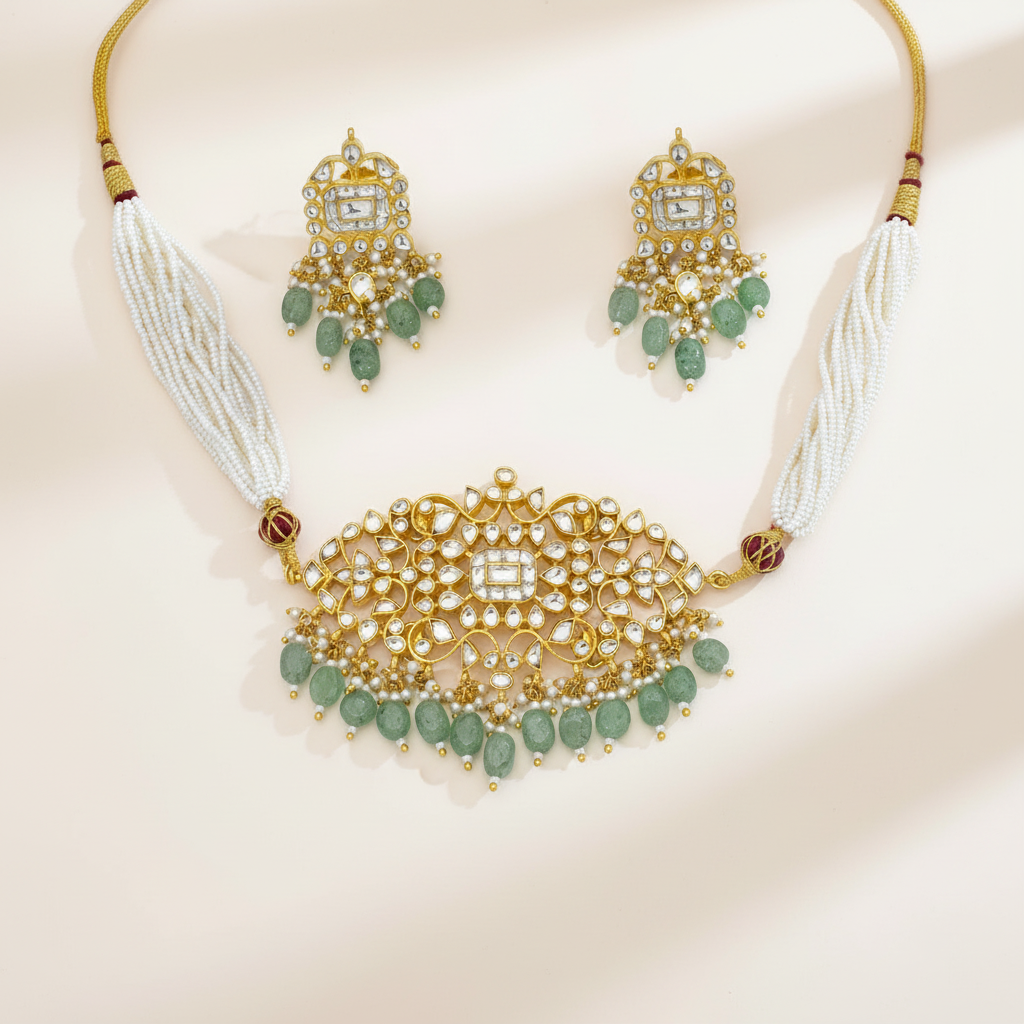 Ethereal Majesty Kundan Necklace Set