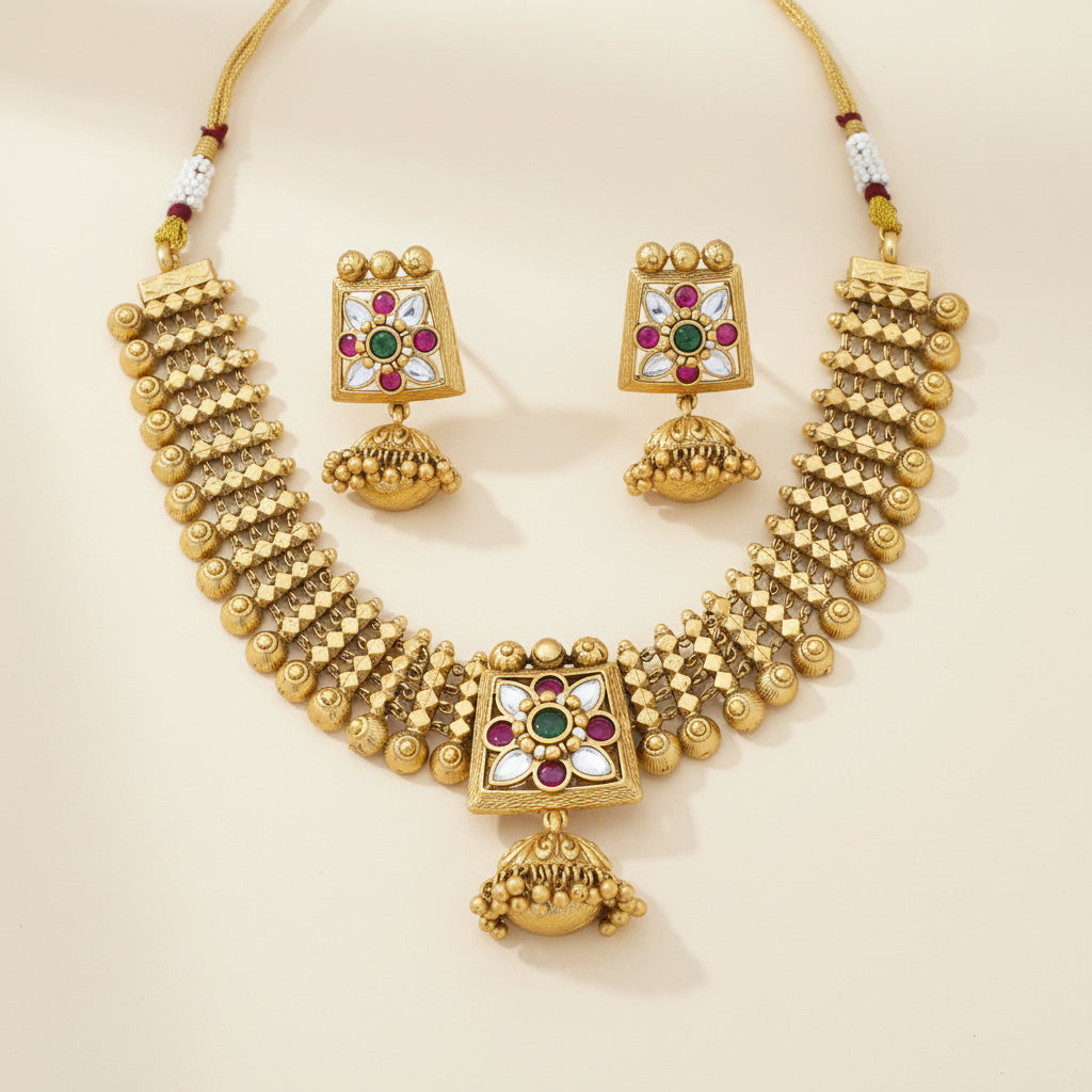 Elegant Antique Gold Necklace Set