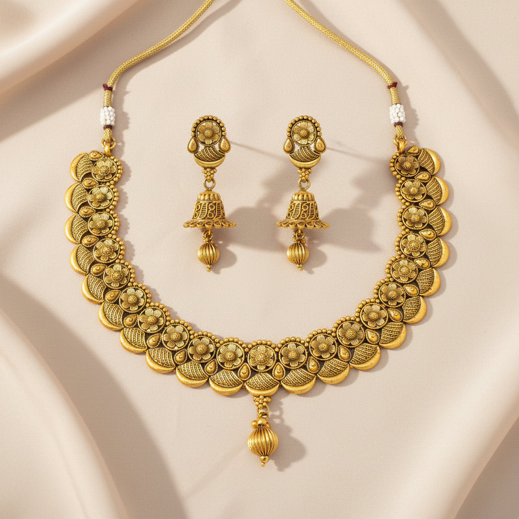 Majestic Antique Gold Necklace Set