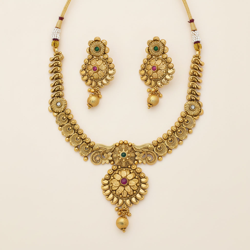 Vintage Antique Gold Necklace Set
