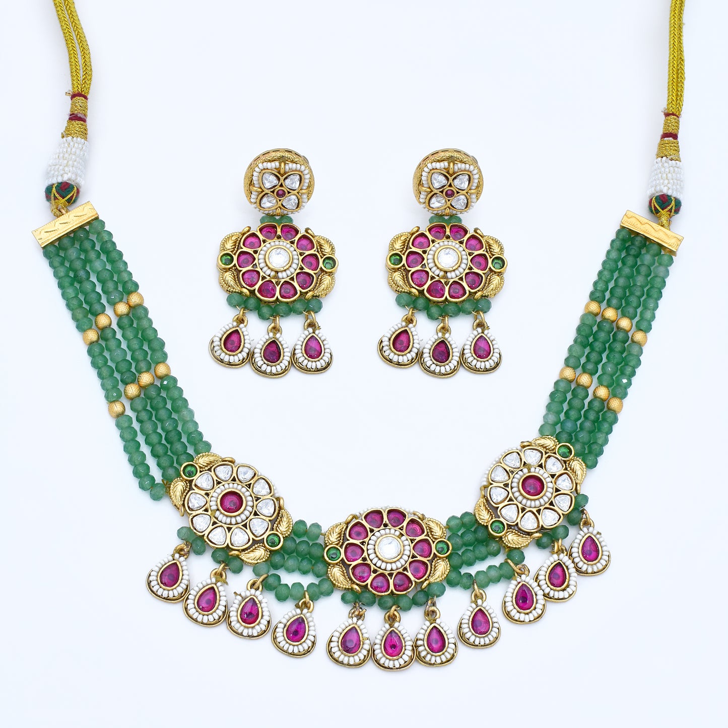 Ruby Studded Gold Necklace