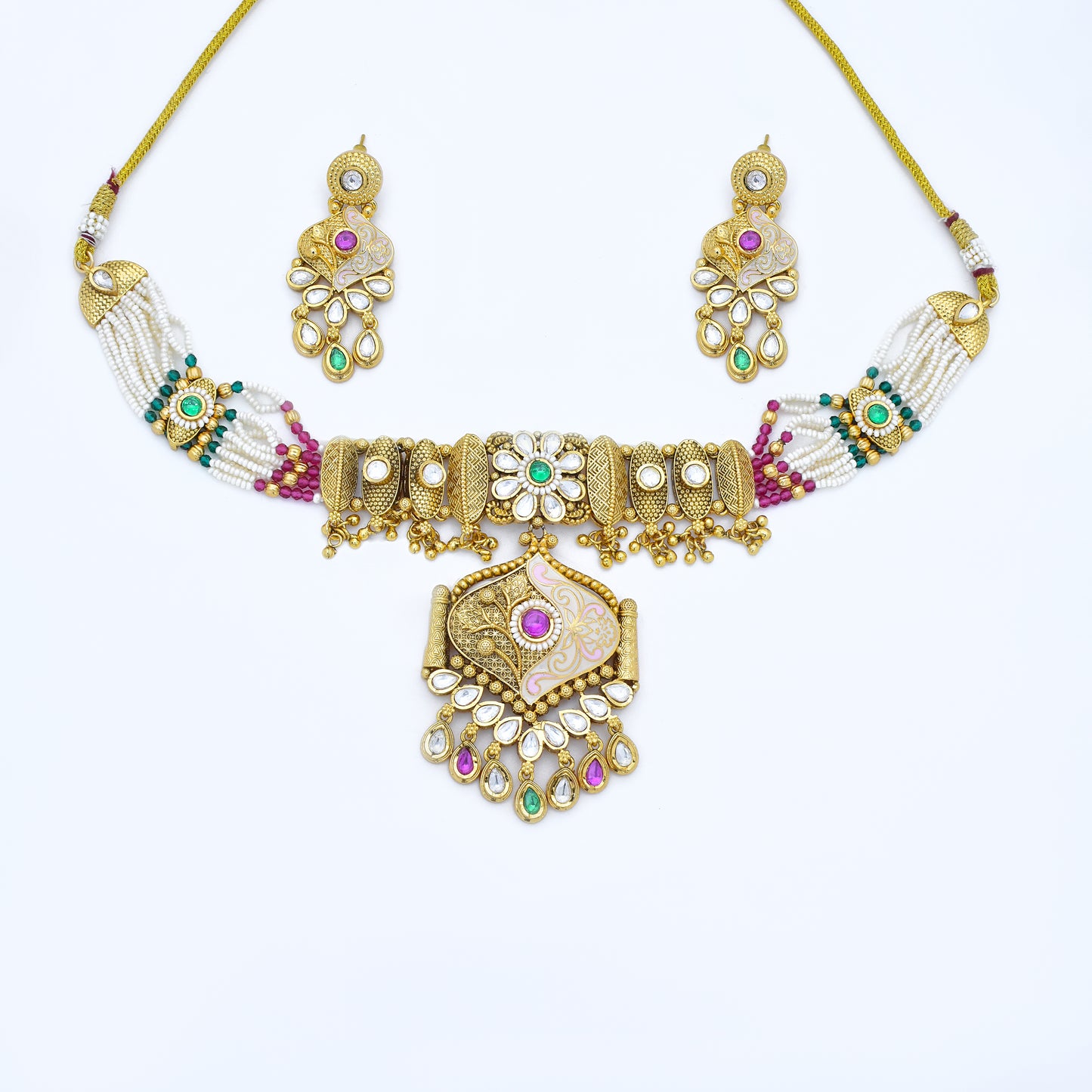Emerald and Ruby Bridal Necklace