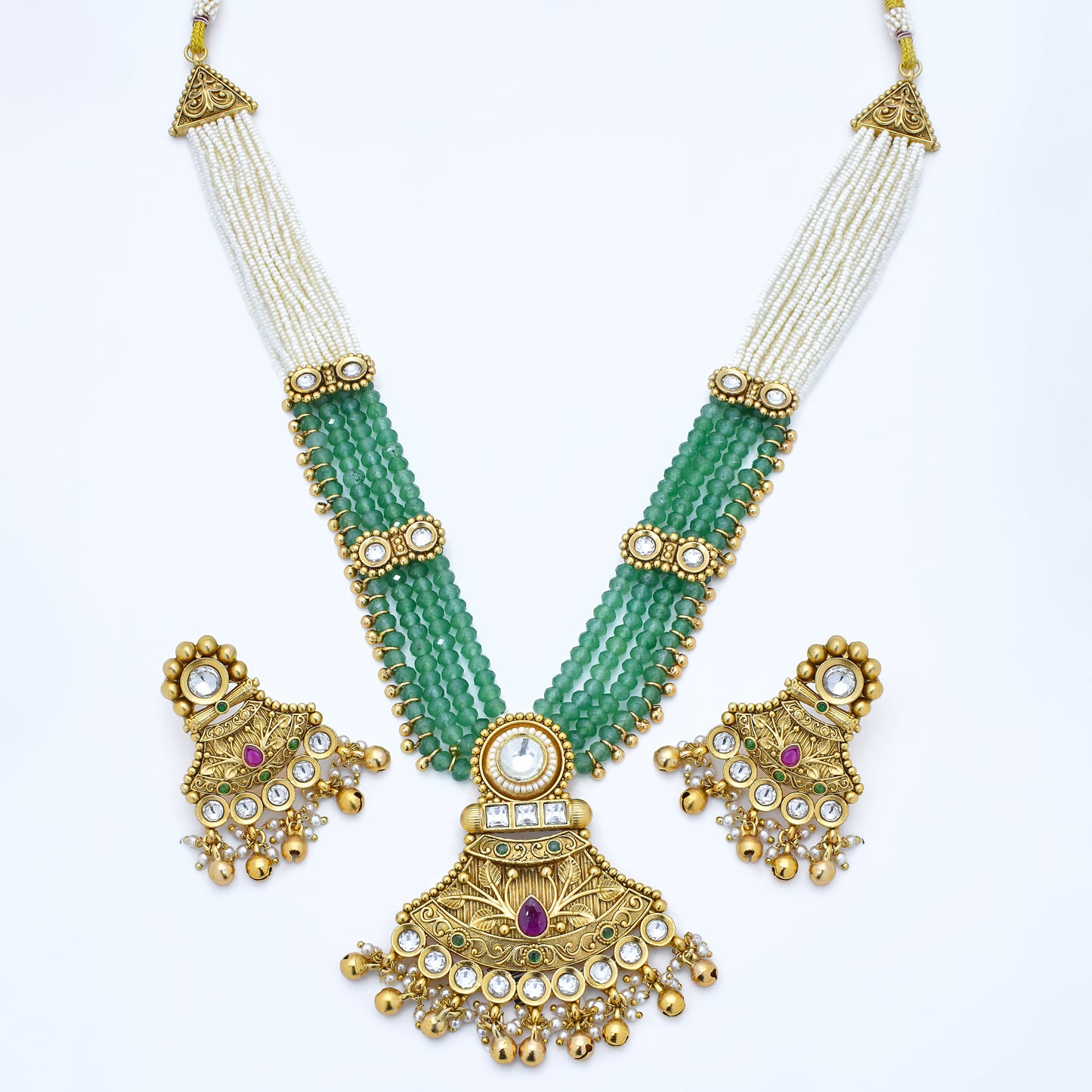 Traditional Green Beaded Necklace
