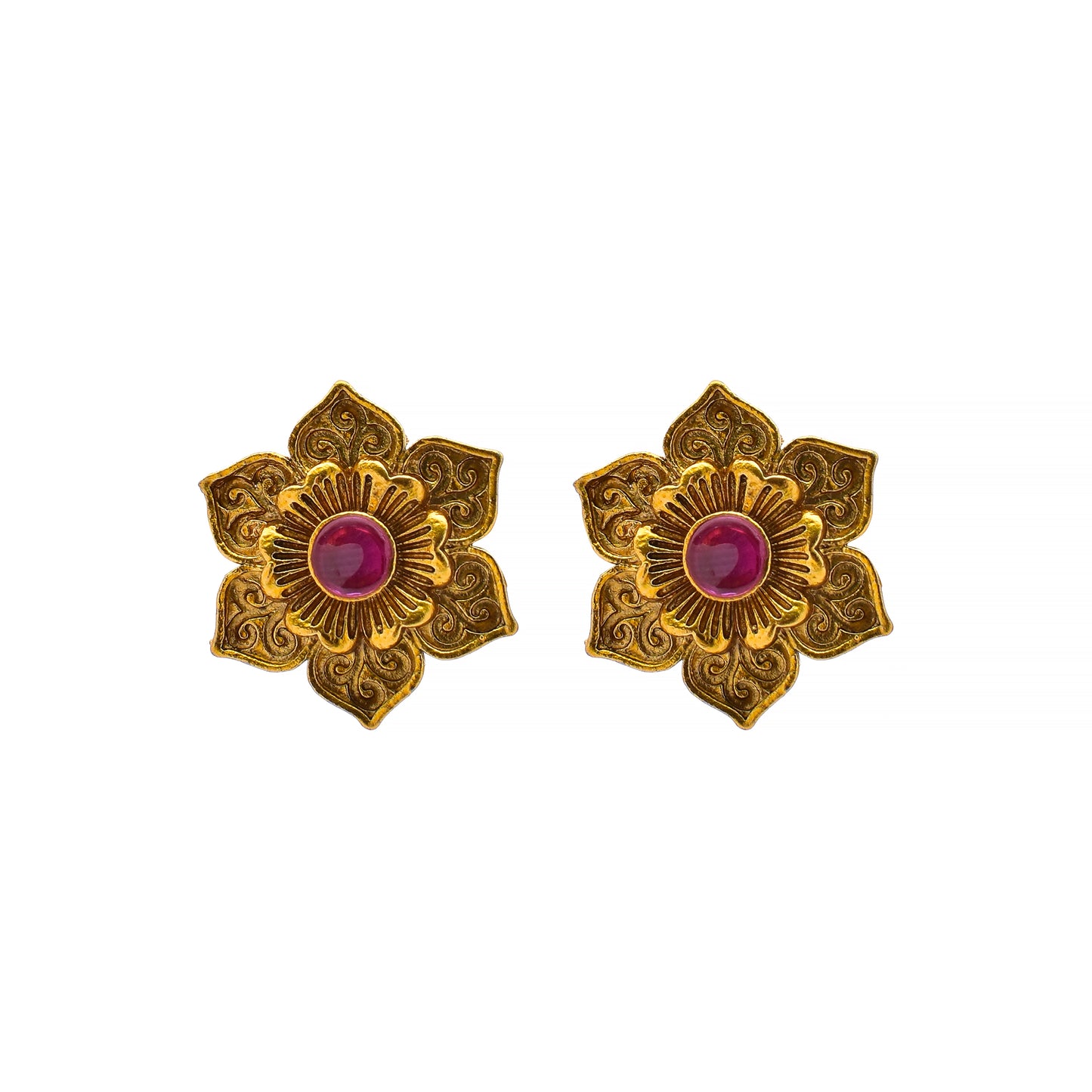 Regal Lotus Gold Necklace Set