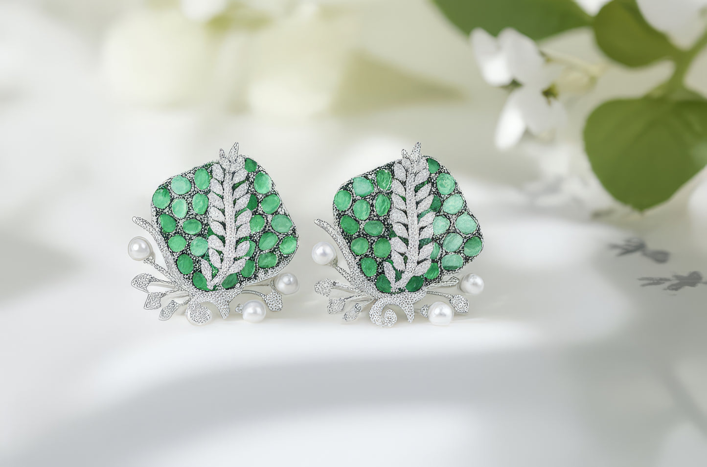 Verdant Grace Stud Earrings