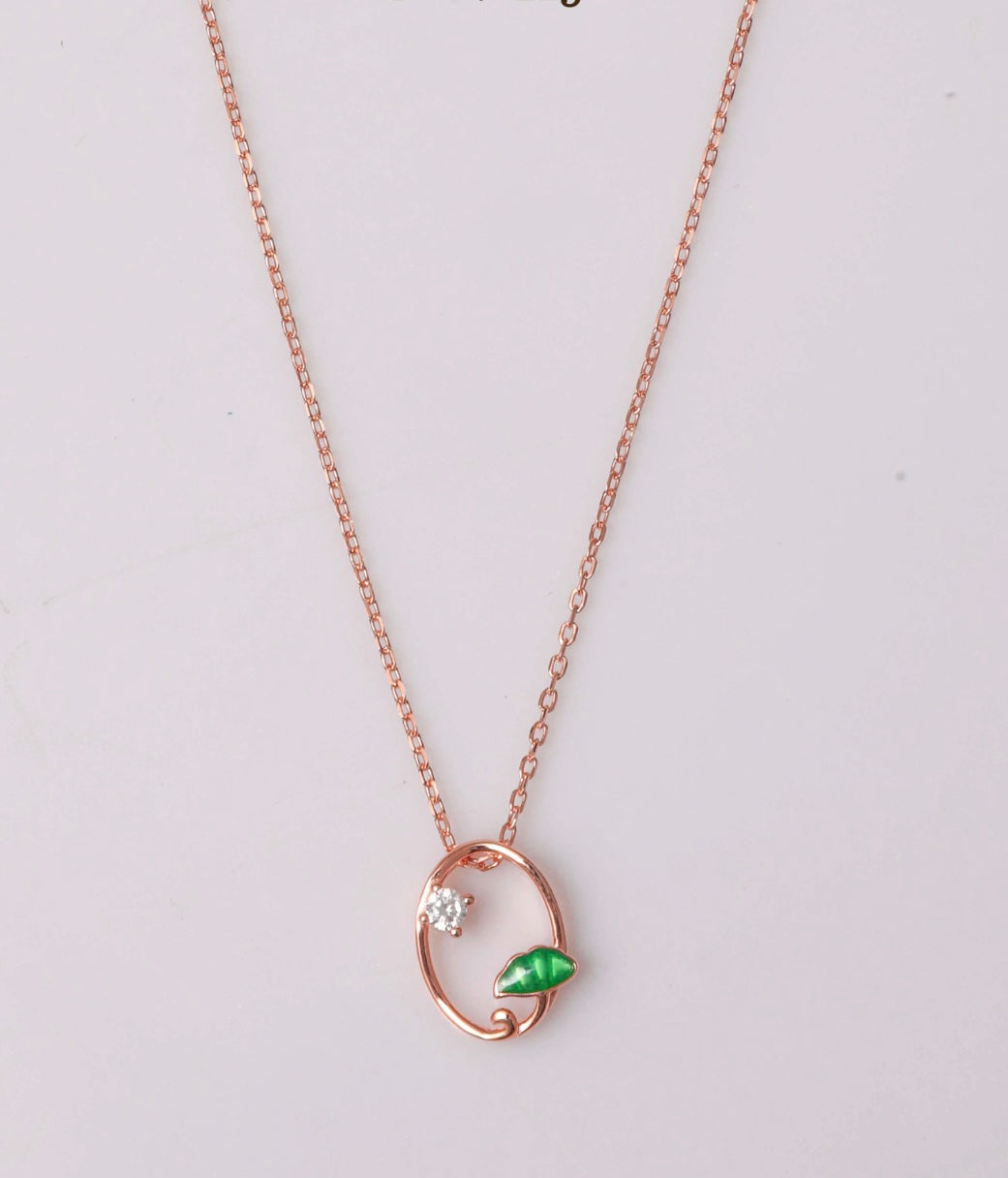 92.5 rose gold silver chain pendant