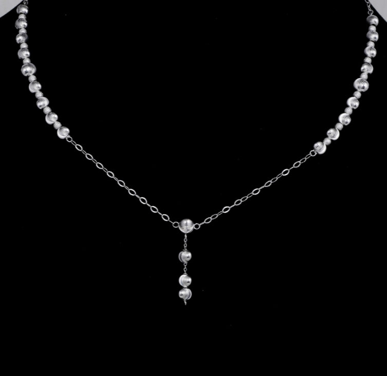 Moonlit Drop Bead 92.5 Silver Chain