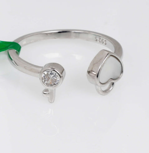 Key to My Heart 92.5 Sterling Silver Ring