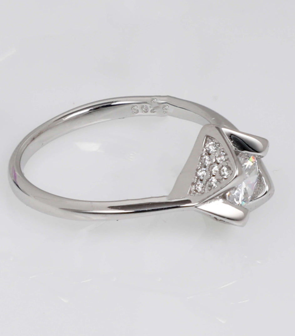 Diamond Shield 92.5 Sterling Silver Ring