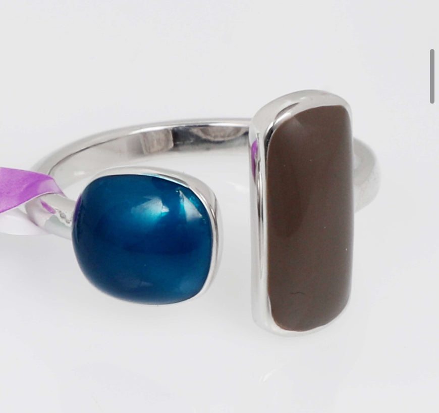 Midnight & Mocha 92.5 Sterling Silver Ring