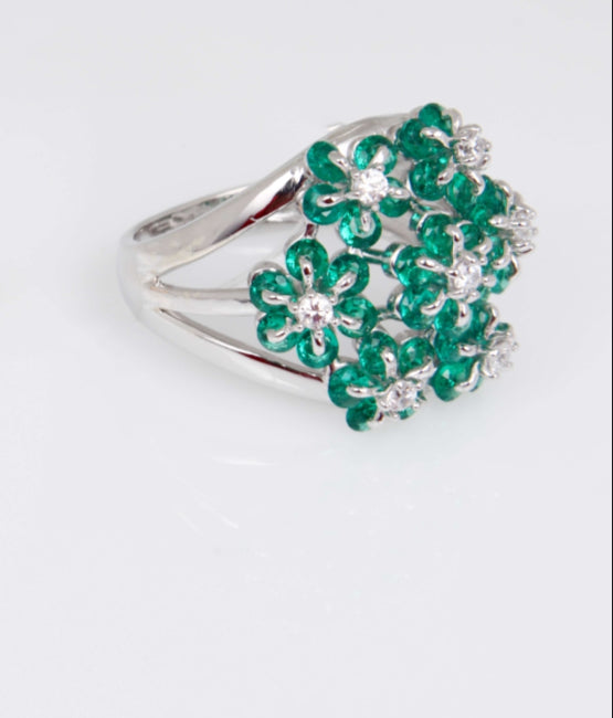Emerald Meadow 92.5 Sterling Silver Ring
