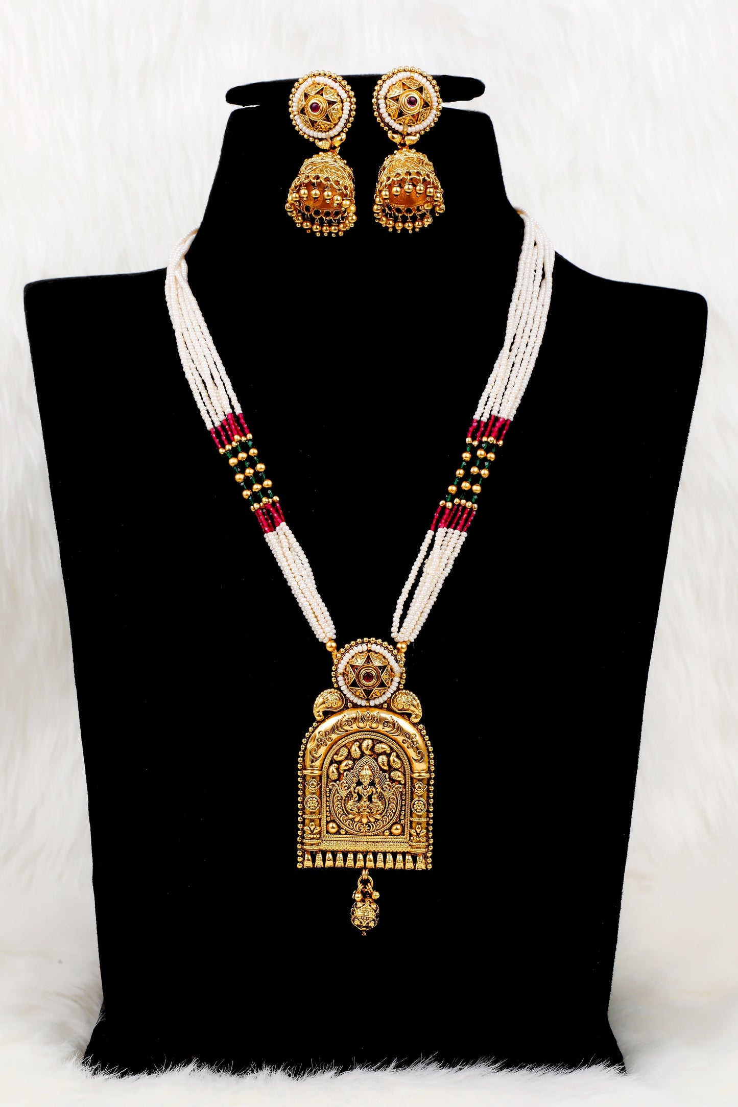 Goddess lakshmi Beaded Royal Necklace