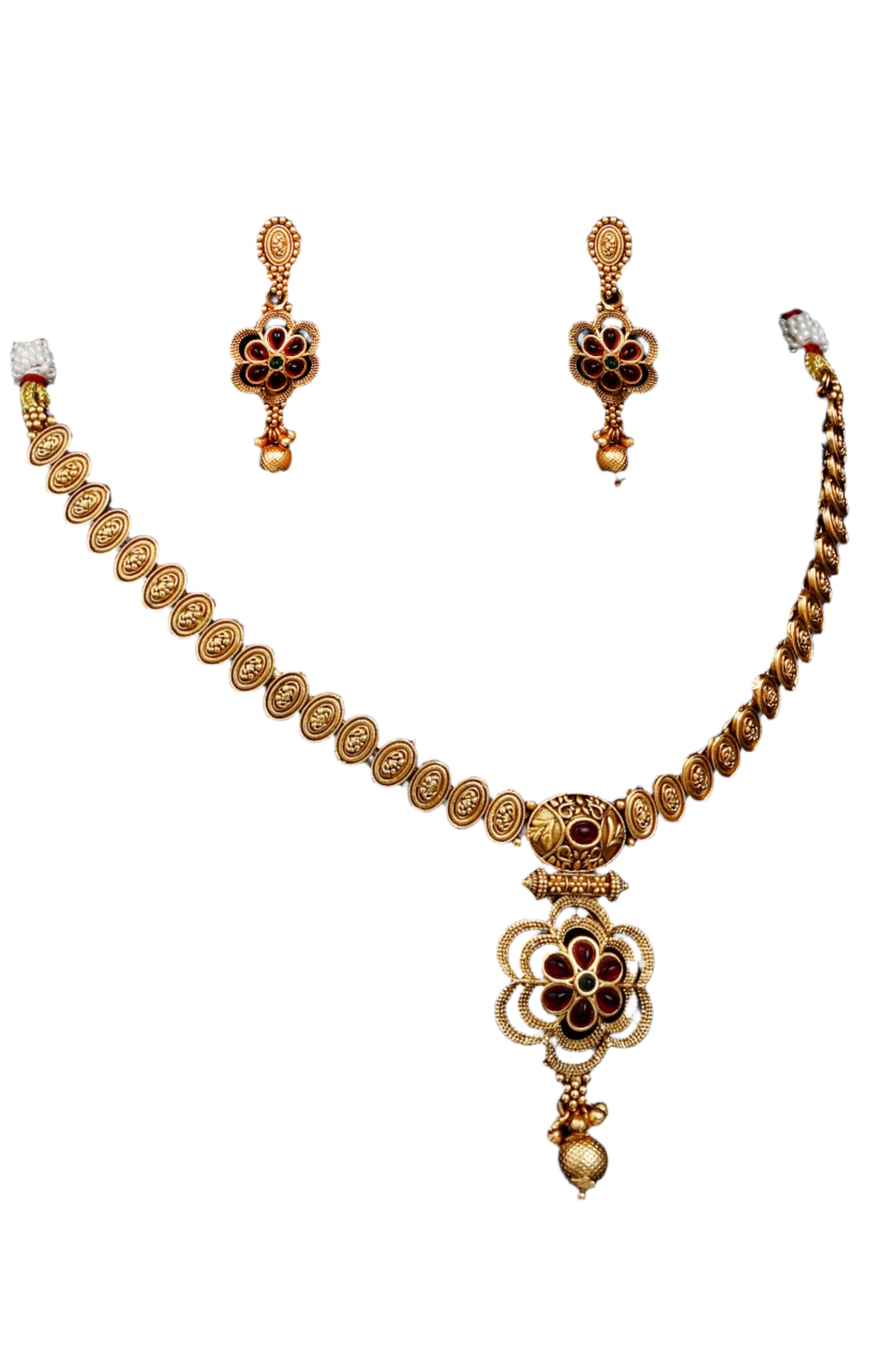 Regal Gold and White Layered Necklace