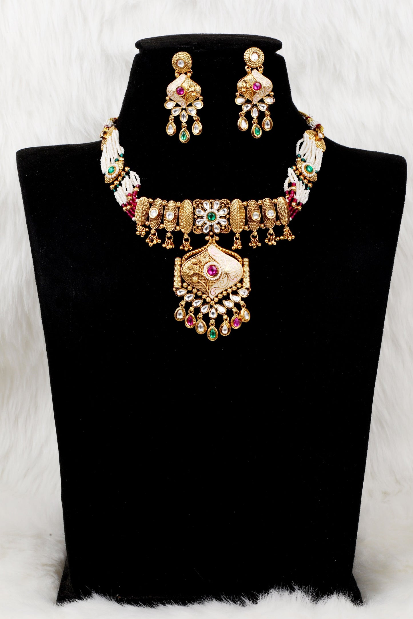 Emerald and Ruby Bridal Necklace