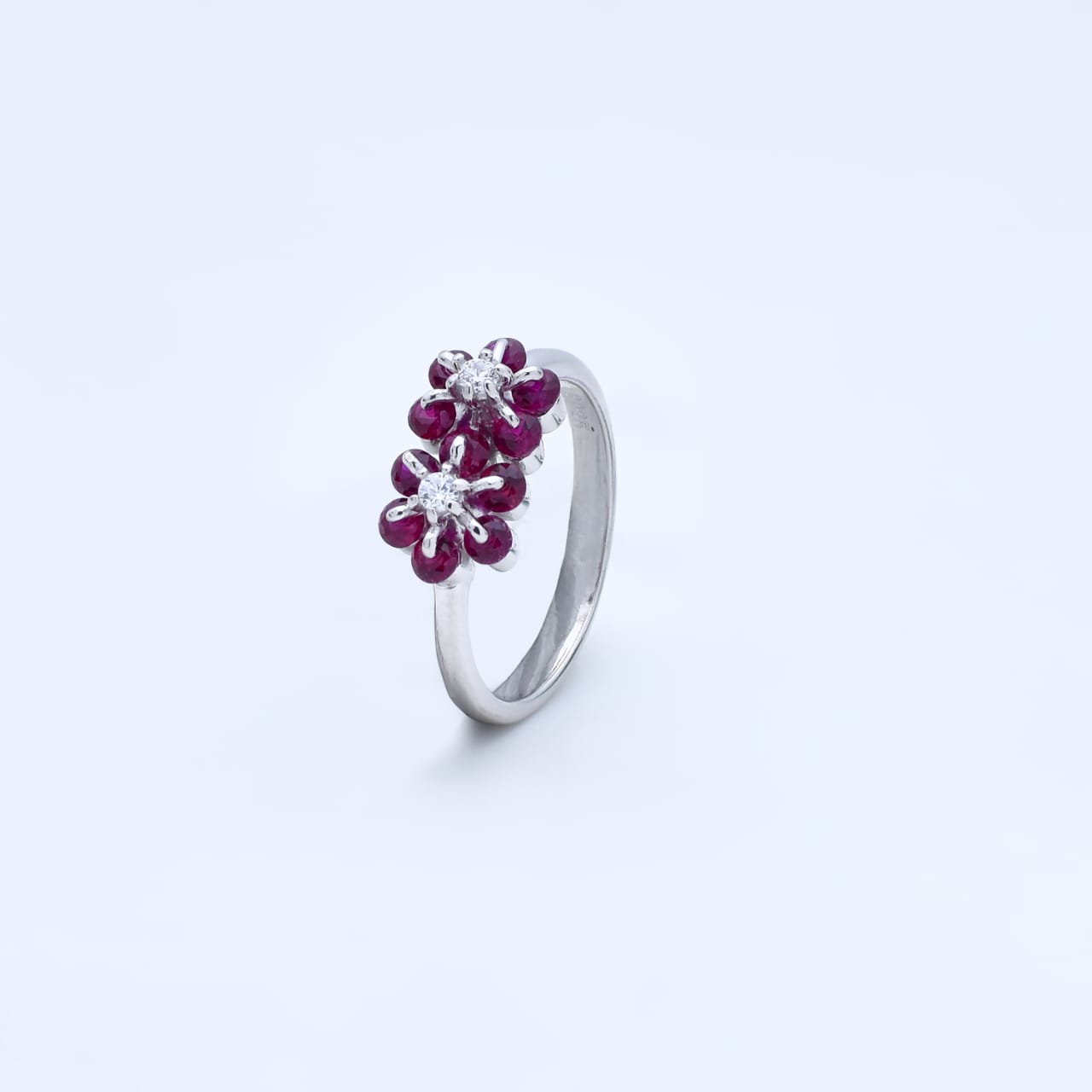 Ruby Petal 92.5 Sterling Silver Ring
