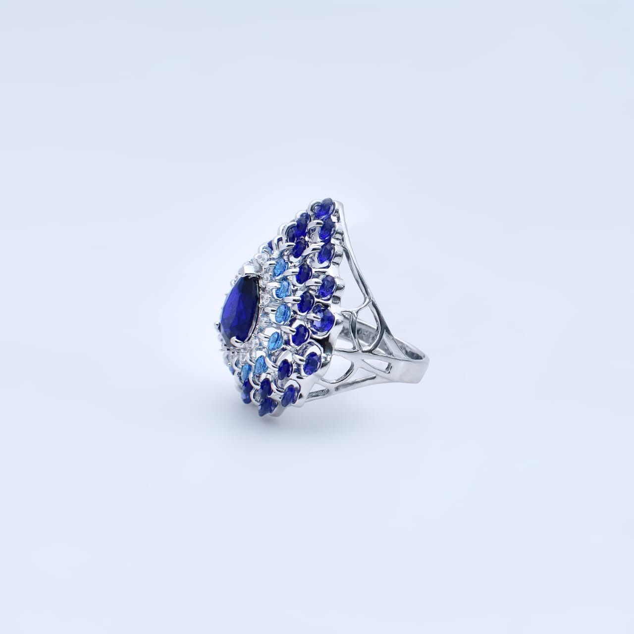 Royal Bloom Sapphire 92.5 Sterling Silver Ring