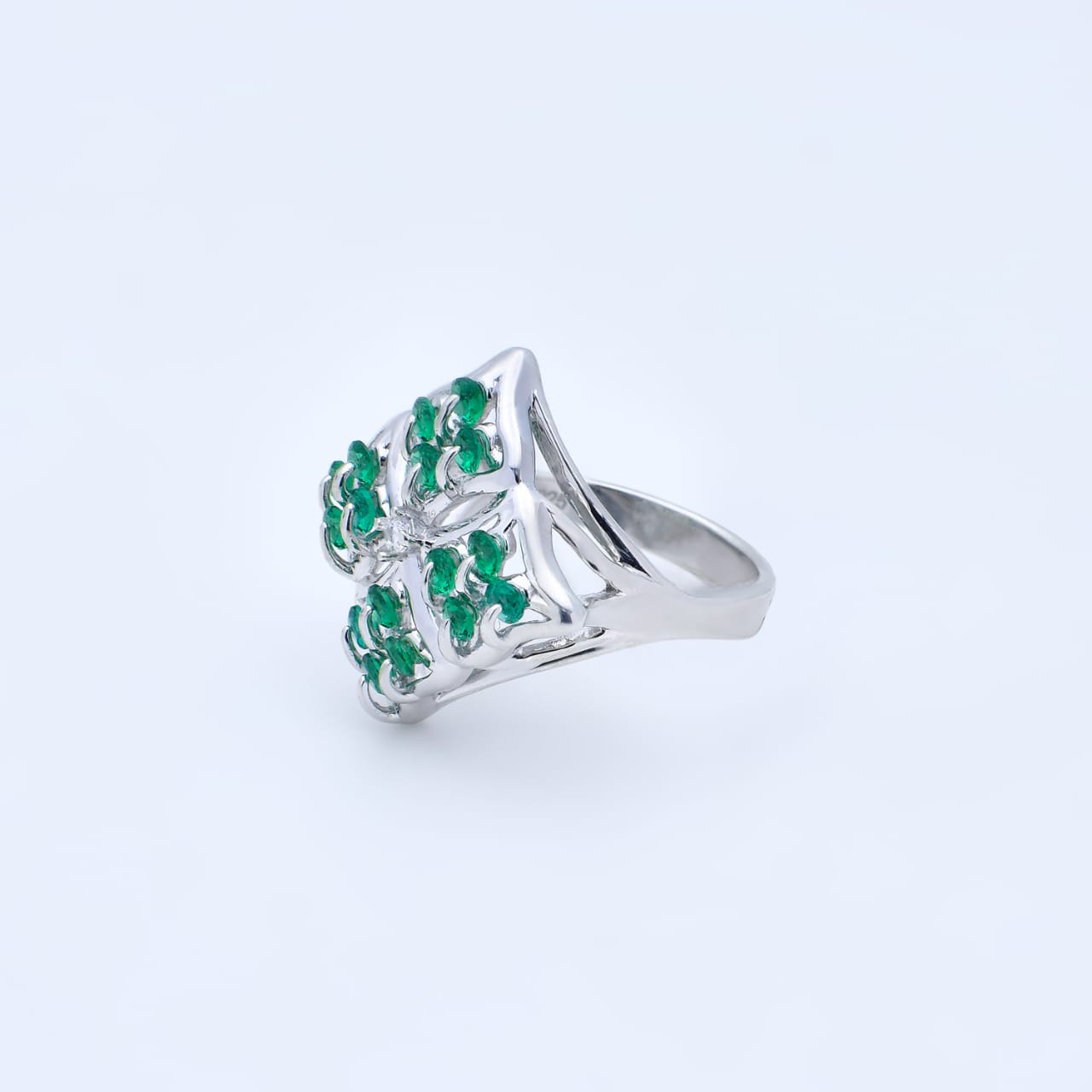 Emerald Glory 92.5 Sterling Silver Ring