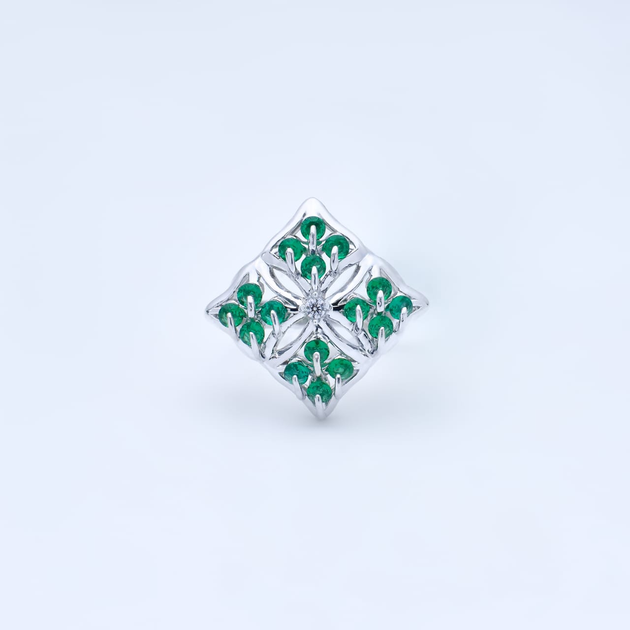 Emerald Glory 92.5 Sterling Silver Ring