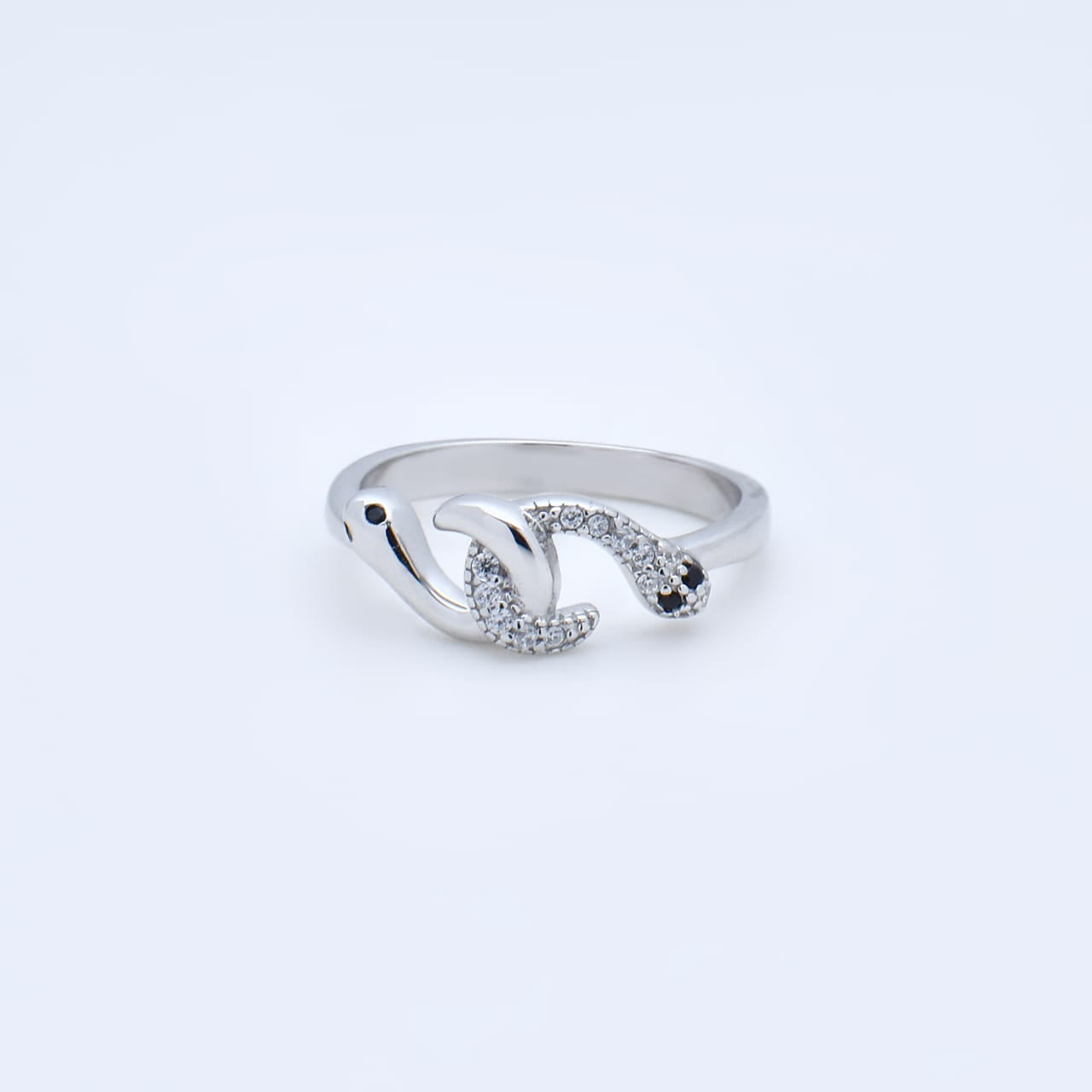 Evil Eye Serpent 92.5 Sterling Silver Ring
