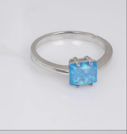 Ocean Glint Blue Opal 92.5 Sterling Silver Ring