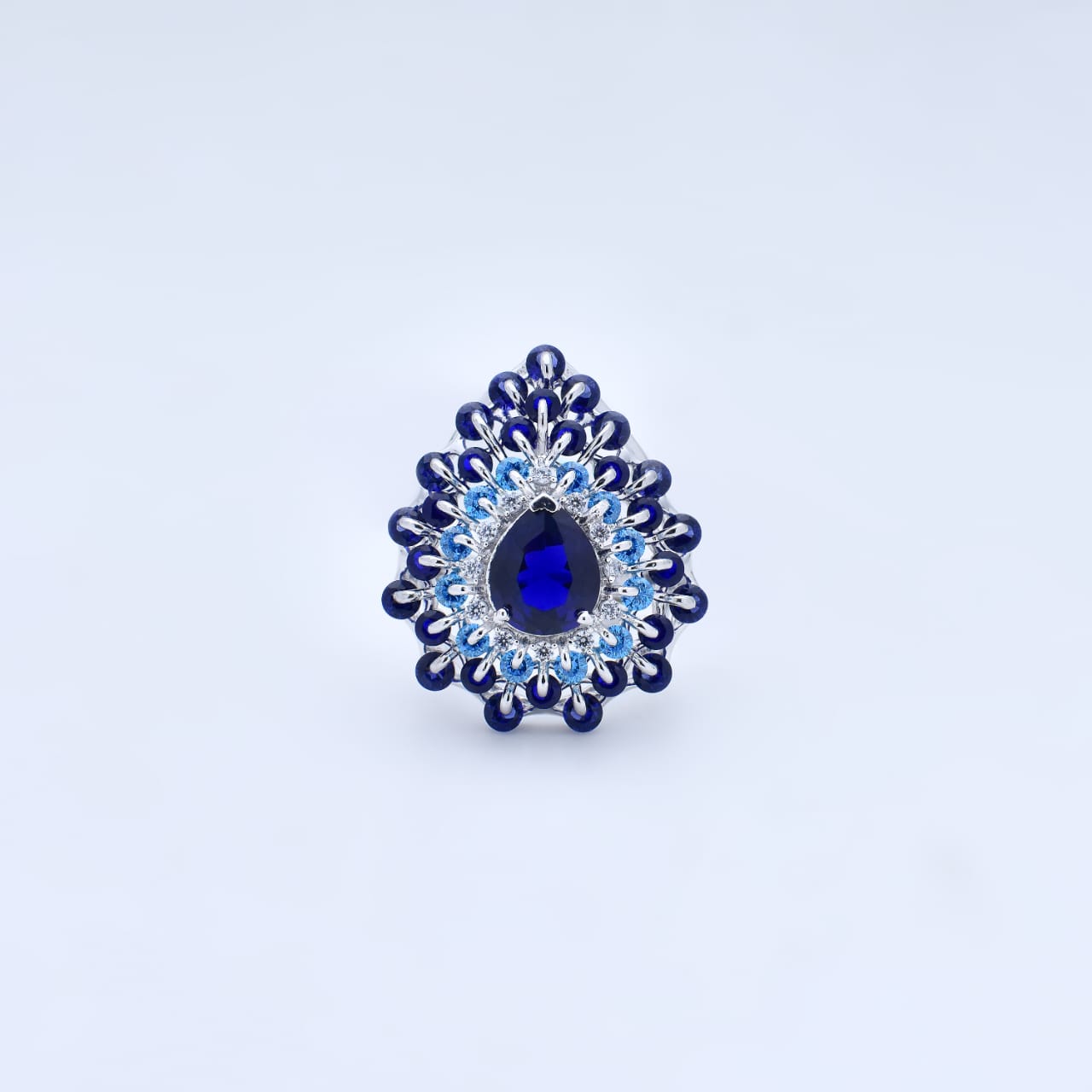 Royal Bloom Sapphire 92.5 Sterling Silver Ring