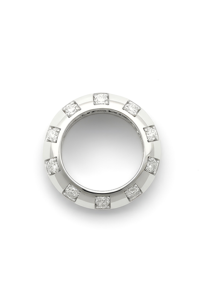 Zircon Halo Band 92.5 Sterling Silver Ring