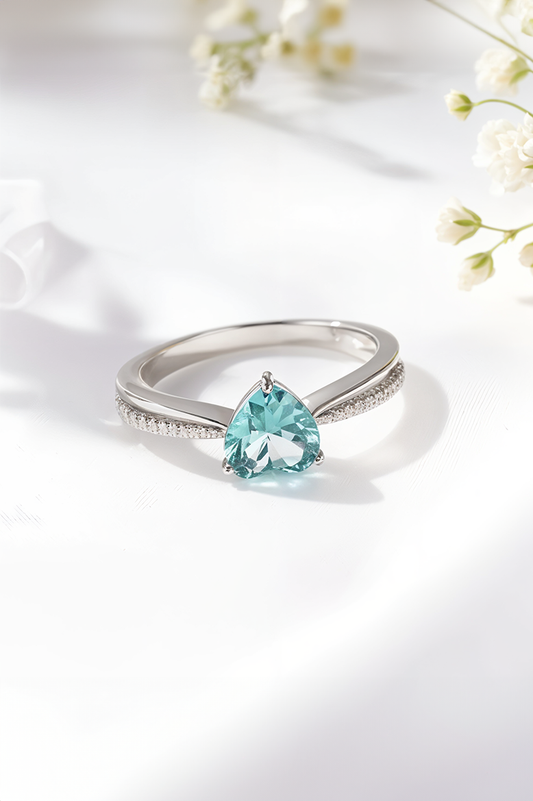 Mint Heart 92.5 Sterling Silver Ring