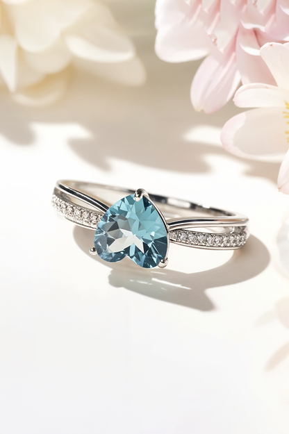 Mint Heart 92.5 Sterling Silver Ring