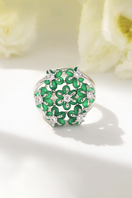 Emerald Meadow 92.5 Sterling Silver Ring