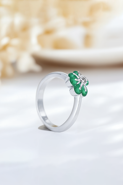 Emerald Petal 92.5 Sterling Silver Ring