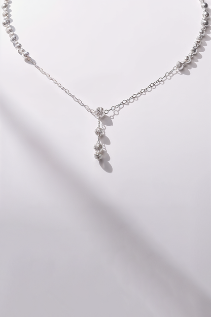 Moonlit Drop Bead 92.5 Silver Chain