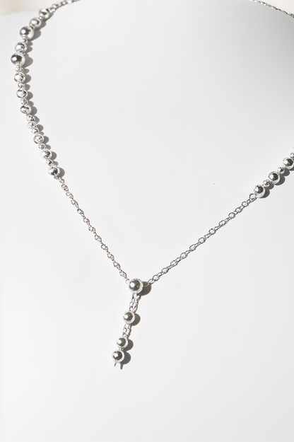 Moonlit Drop Bead 92.5 Silver Chain