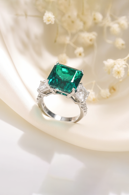 Emerald Empress 92.5 Sterling Silver Ring