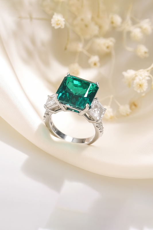 Emerald Empress 92.5 Sterling Silver Ring