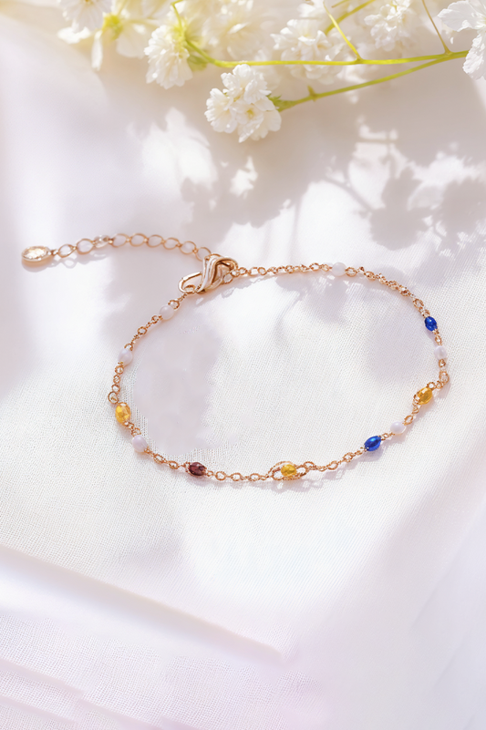 Chakra Bead 92.5 Silver Chain Bracelet