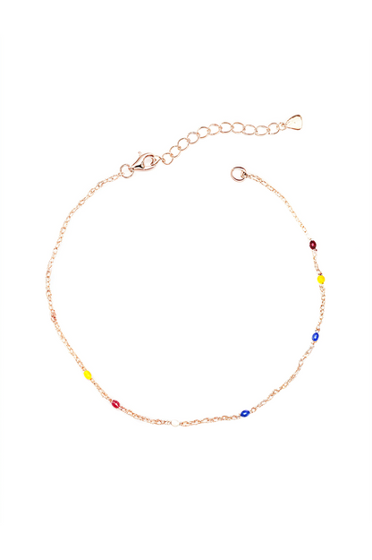 Chakra Bead 92.5 Silver Chain Bracelet
