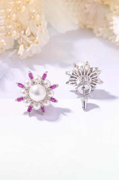 Iris Bloom Stud Earrings