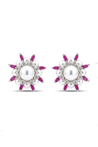 Iris Bloom Stud Earrings