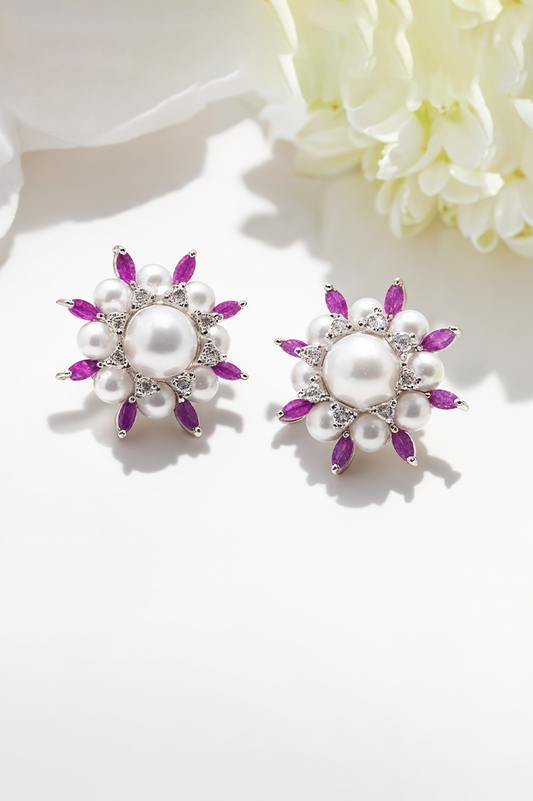 Iris Bloom Stud Earrings