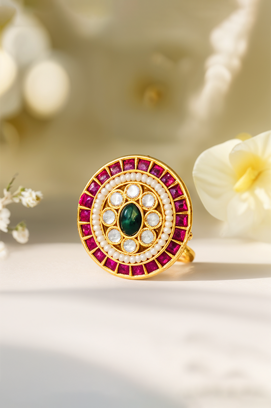 Meera Kundan Polki Heritage Ring